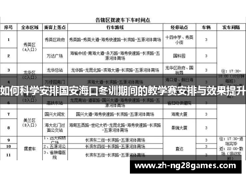 如何科学安排国安海口冬训期间的教学赛安排与效果提升