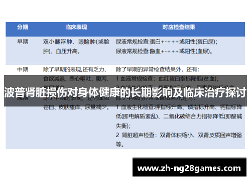 波普肾脏损伤对身体健康的长期影响及临床治疗探讨