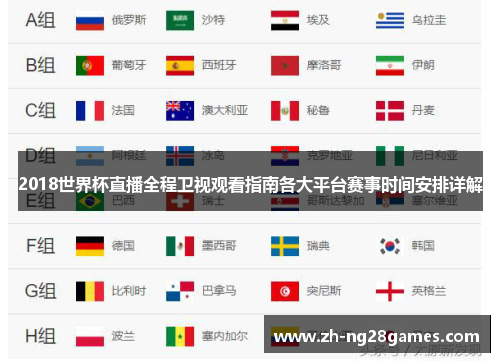 2018世界杯直播全程卫视观看指南各大平台赛事时间安排详解